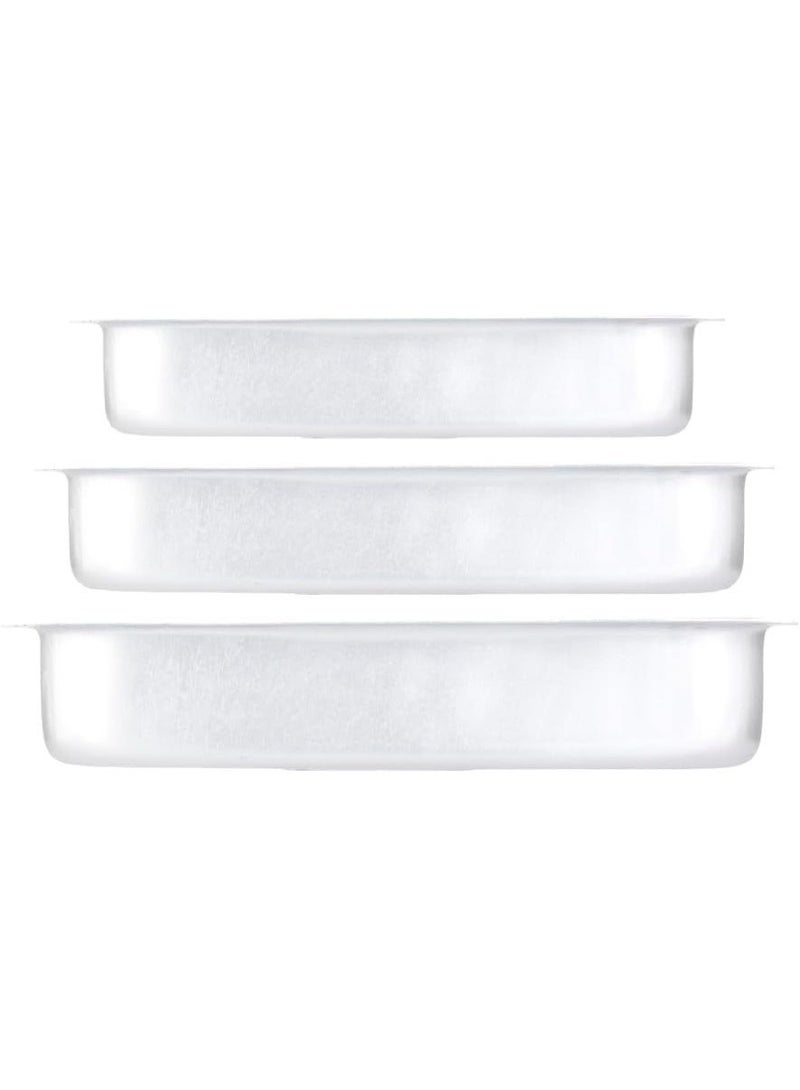 Set of 3 rectangular aluminum baking trays 35/30/25cm - Image 4